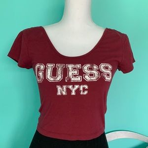 Guess NYC Maroon Crop Top
